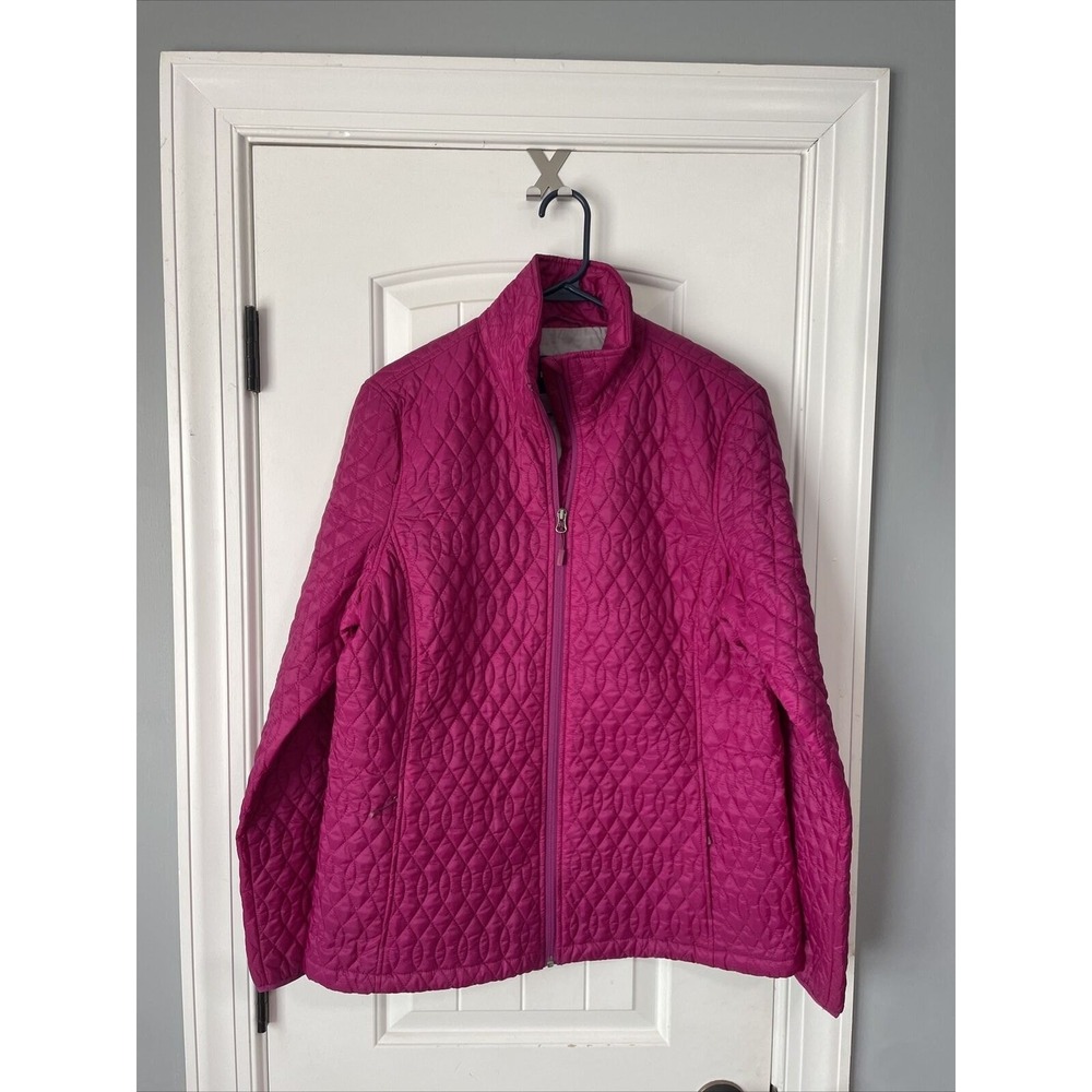 Lands End Women's L 14-16 Primaloft‎ Quilted Jacket Pink